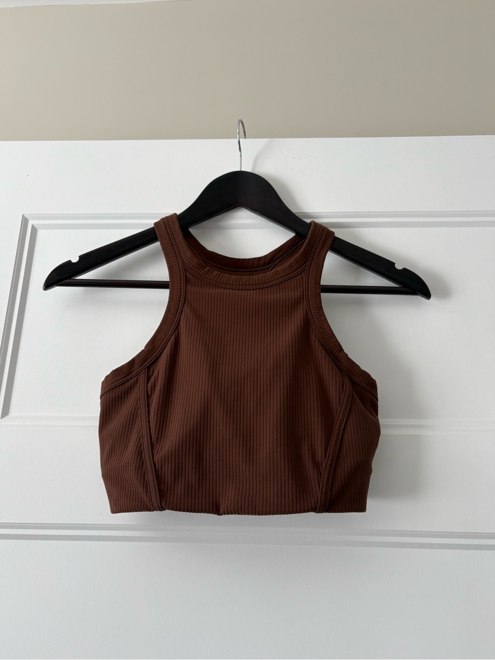 Lululemon Ribbed Nulu High-Neck Yoga Bra *Light Support, Roasted Brown Sz 8